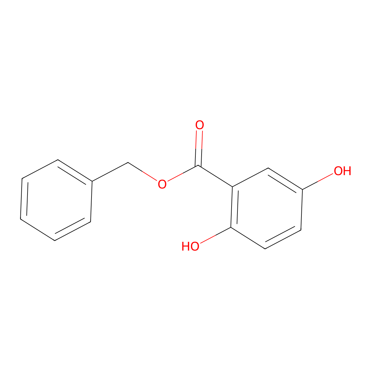 Benzyl 2,5-dihydroxybenzoate molecular structure, CAS 21782-87-6