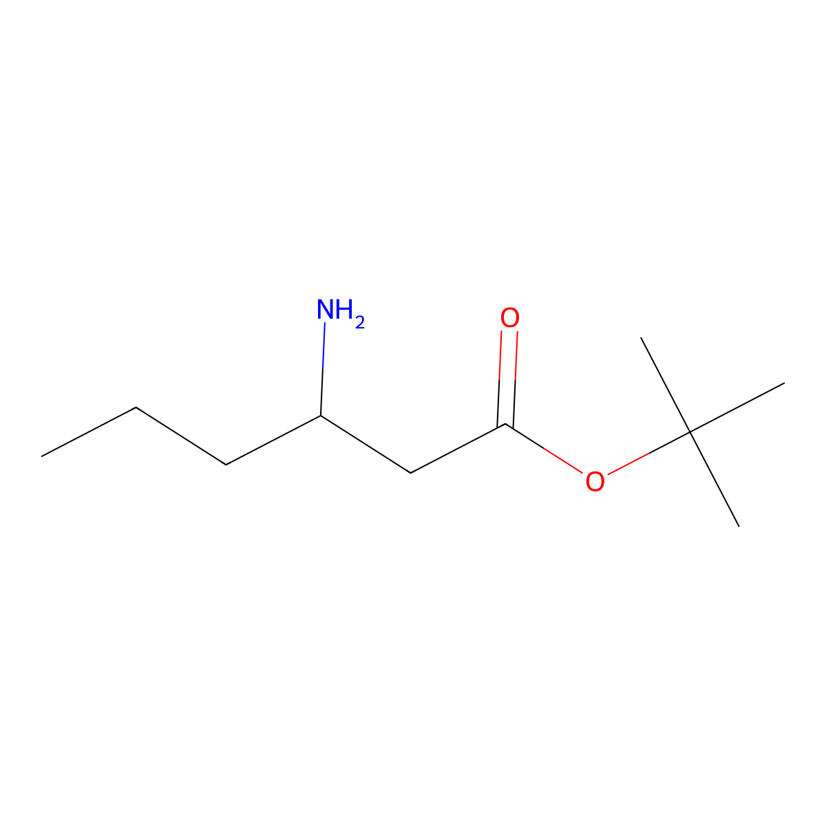 Tert-butyl (3R)-3-aminohexanoate molecular structure, CAS 217823-13-7