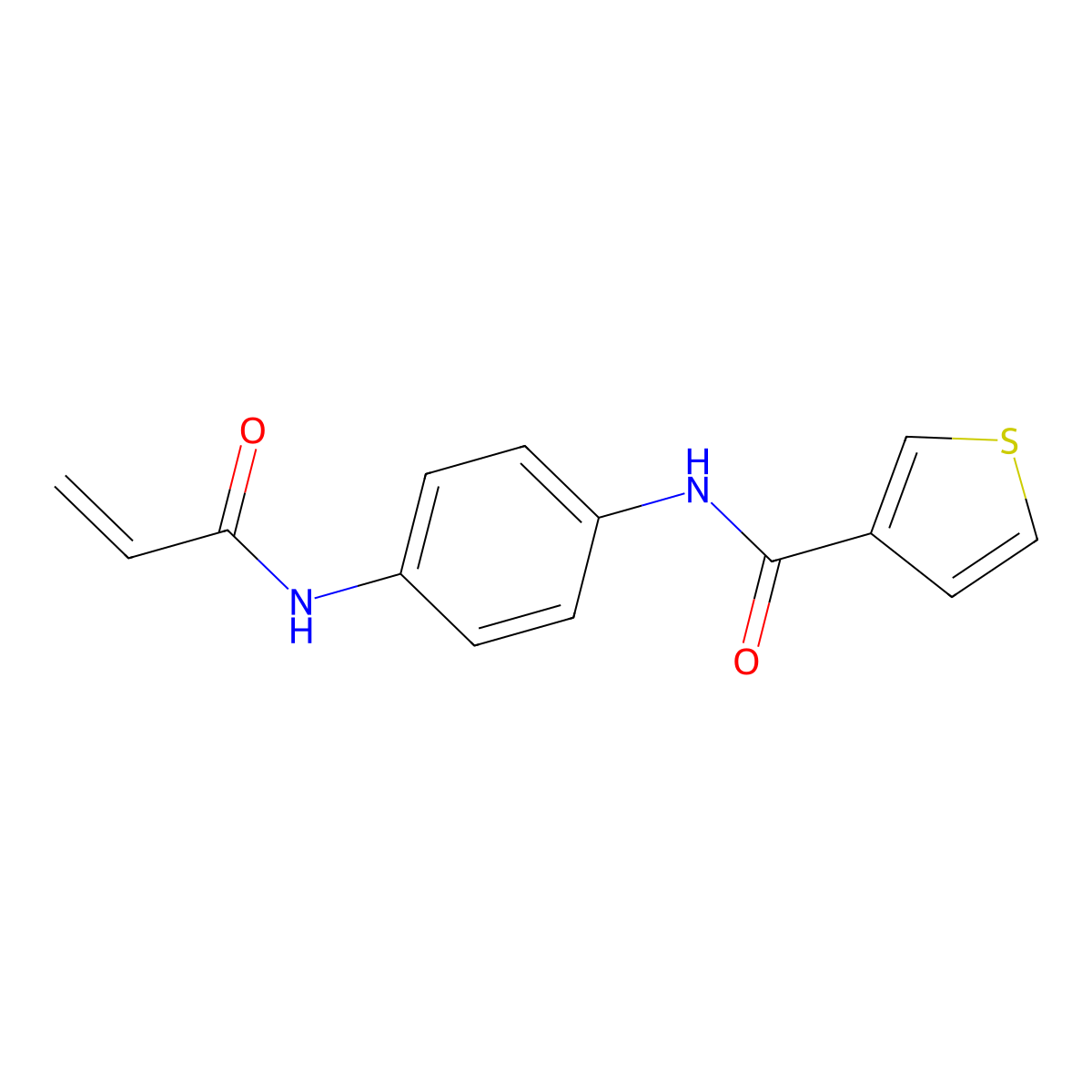 N-[4-(prop-2-enamido)phenyl]thiophene-3-carboxamide molecular structure, CAS 2178338-82-2