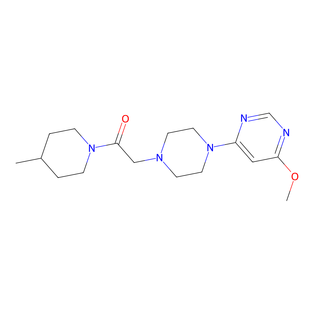 2-[4-(6-Methoxypyrimidin-4-yl)piperazin-1-yl]-1-(4-methylpiperidin-1-yl)ethan-1-one molecular structure, CAS 2178378-11-3
