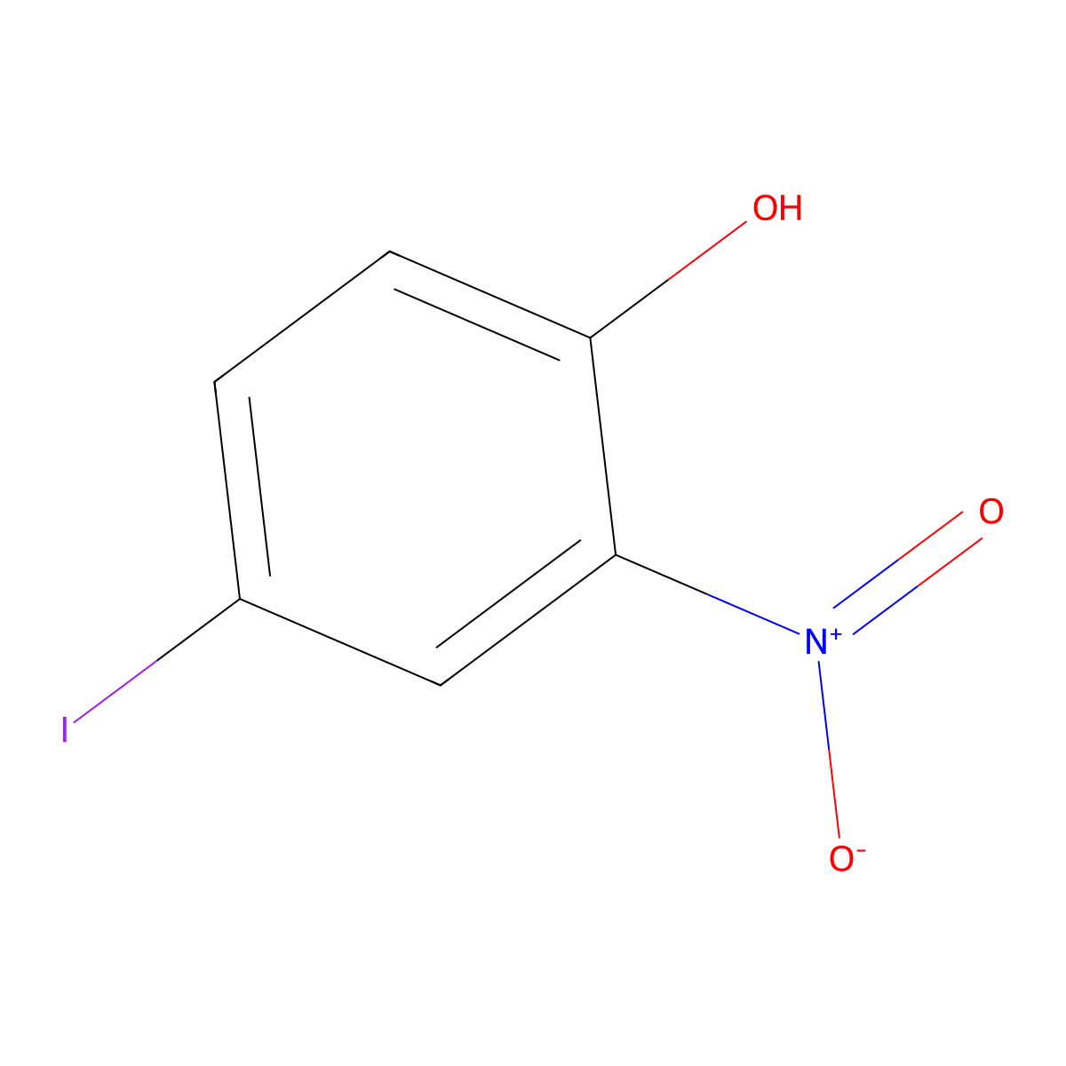 Phenol, 4-iodo-2-nitro- molecular structure, CAS 21784-73-6