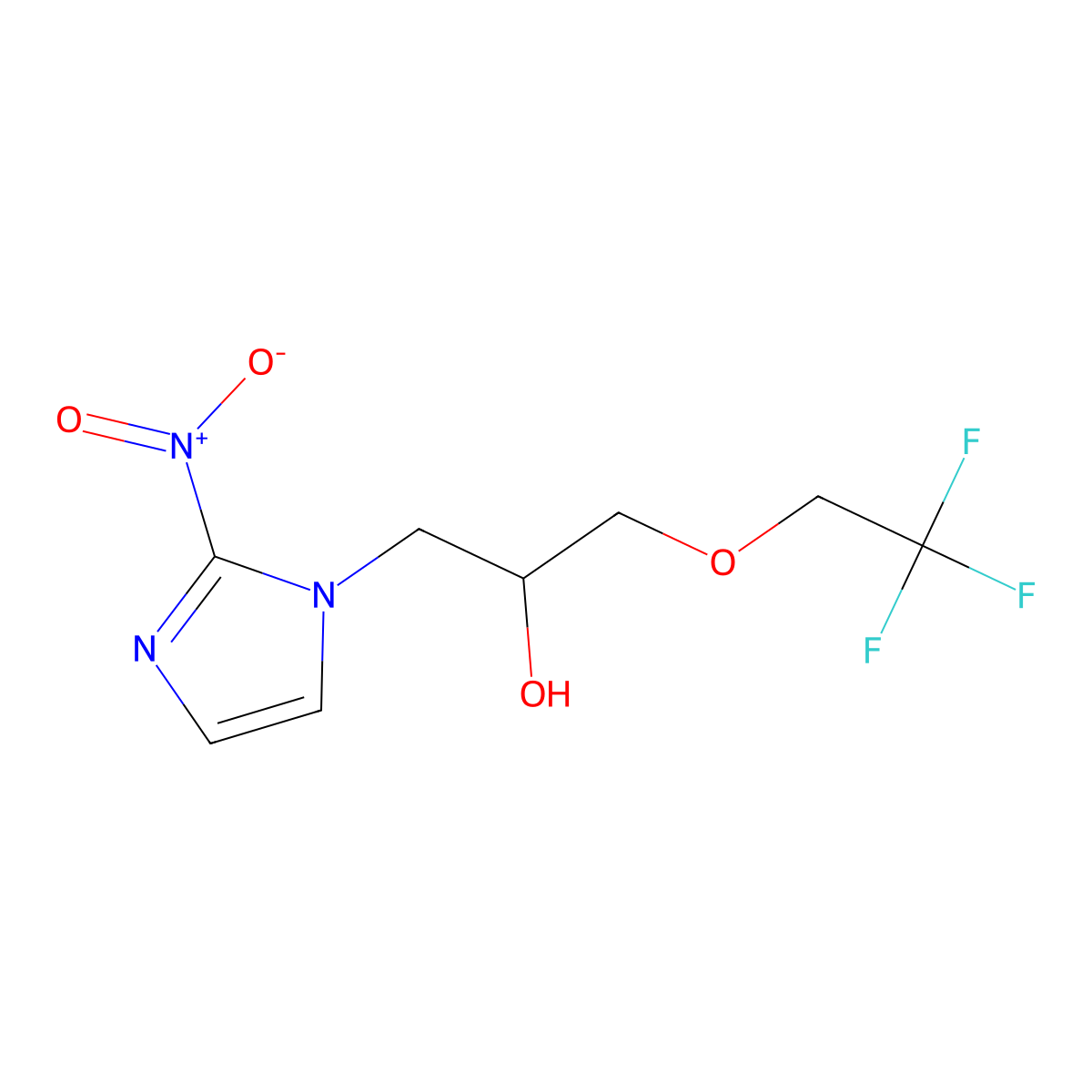 1-(2-Nitro-1-imidazoyl)-3-(2,2,2-trifluoroethoxy)-2-propanol molecular structure, CAS 21787-91-7