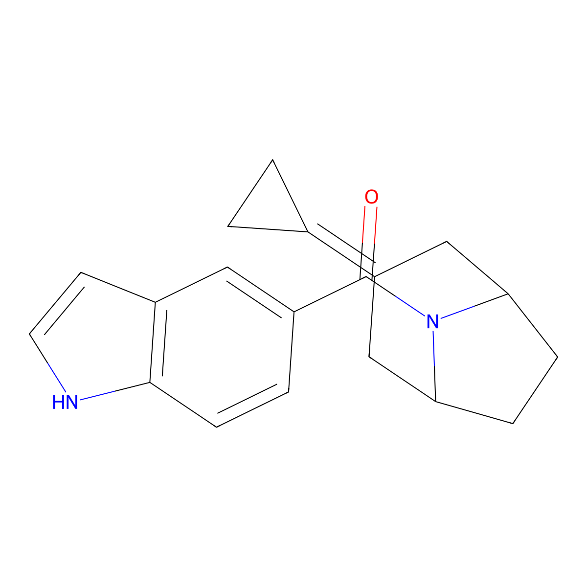 5-{3-cyclopropylidene-8-azabicyclo[3.2.1]octane-8-carbonyl}-1H-indole molecular structure, CAS 2178771-06-5
