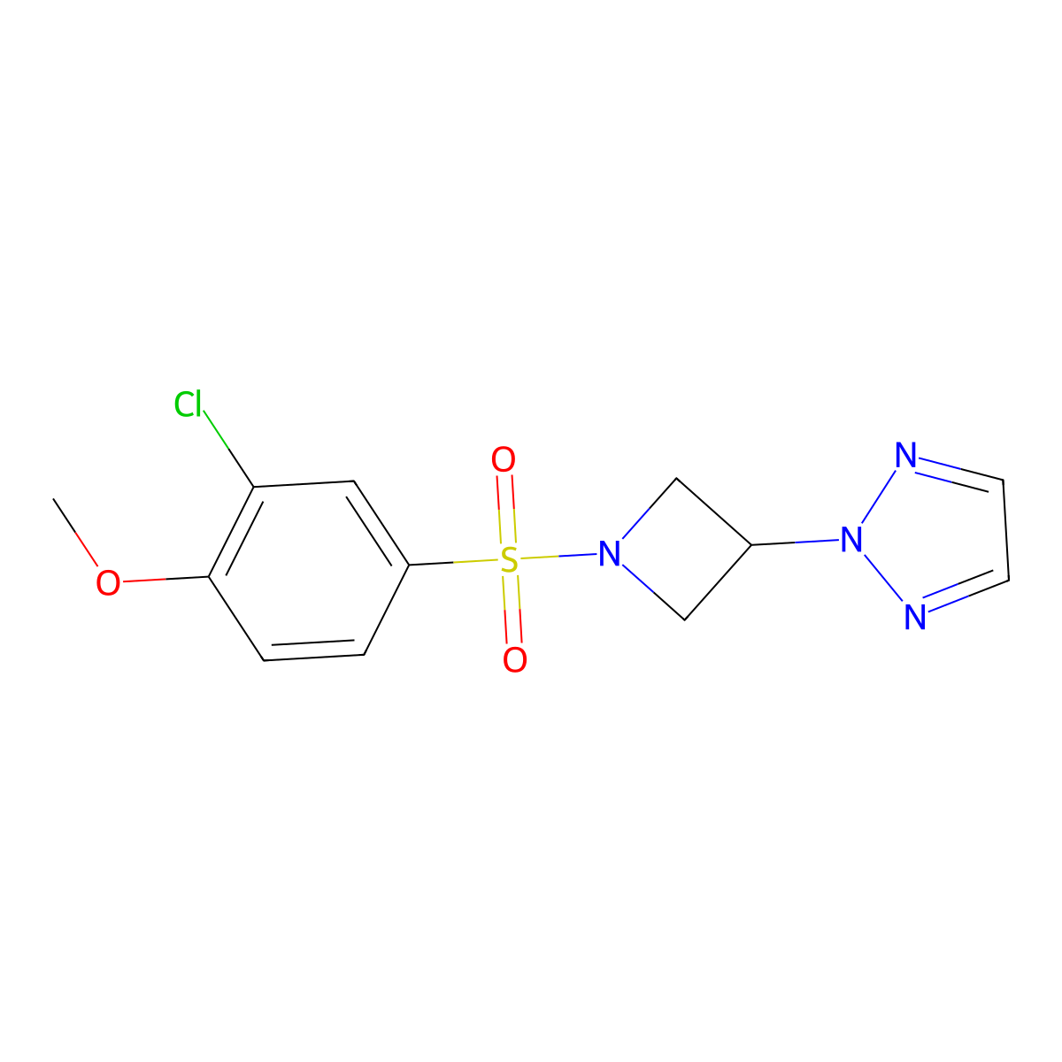 2-(1-((3-chloro-4-methoxyphenyl)sulfonyl)azetidin-3-yl)-2H-1,2,3-triazole molecular structure, CAS 2178771-18-9