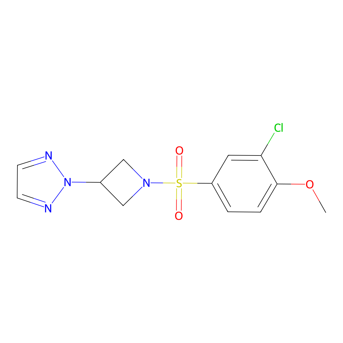 2-(1-((3-chloro-4-methoxyphenyl)sulfonyl)azetidin-3-yl)-2H-1,2,3-triazole molecular structure, CAS 2178771-18-9