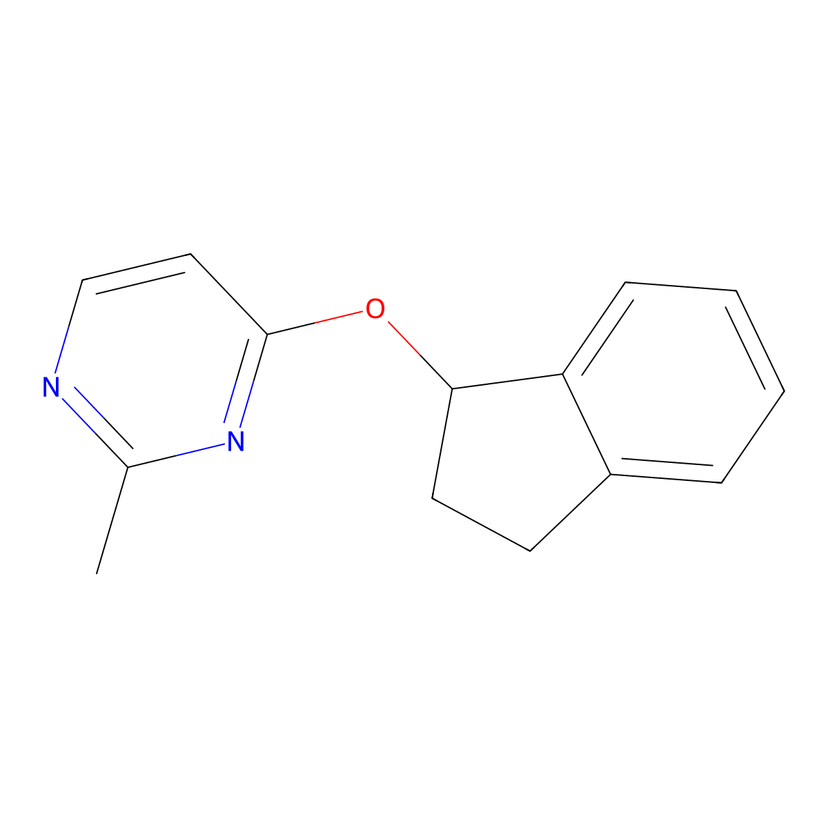 4-(2,3-dihydro-1H-inden-1-yloxy)-2-methylpyrimidine molecular structure, CAS 2178771-30-5