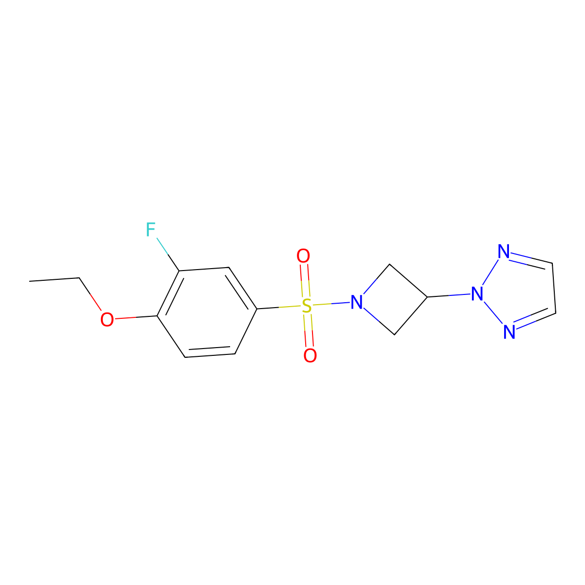 2-(1-((4-ethoxy-3-fluorophenyl)sulfonyl)azetidin-3-yl)-2H-1,2,3-triazole molecular structure, CAS 2178771-31-6