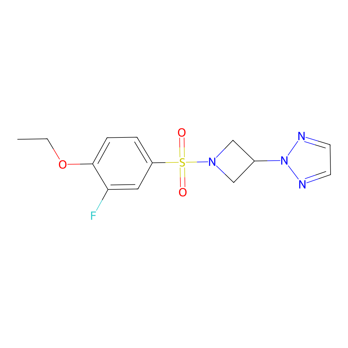 2-(1-((4-ethoxy-3-fluorophenyl)sulfonyl)azetidin-3-yl)-2H-1,2,3-triazole molecular structure, CAS 2178771-31-6