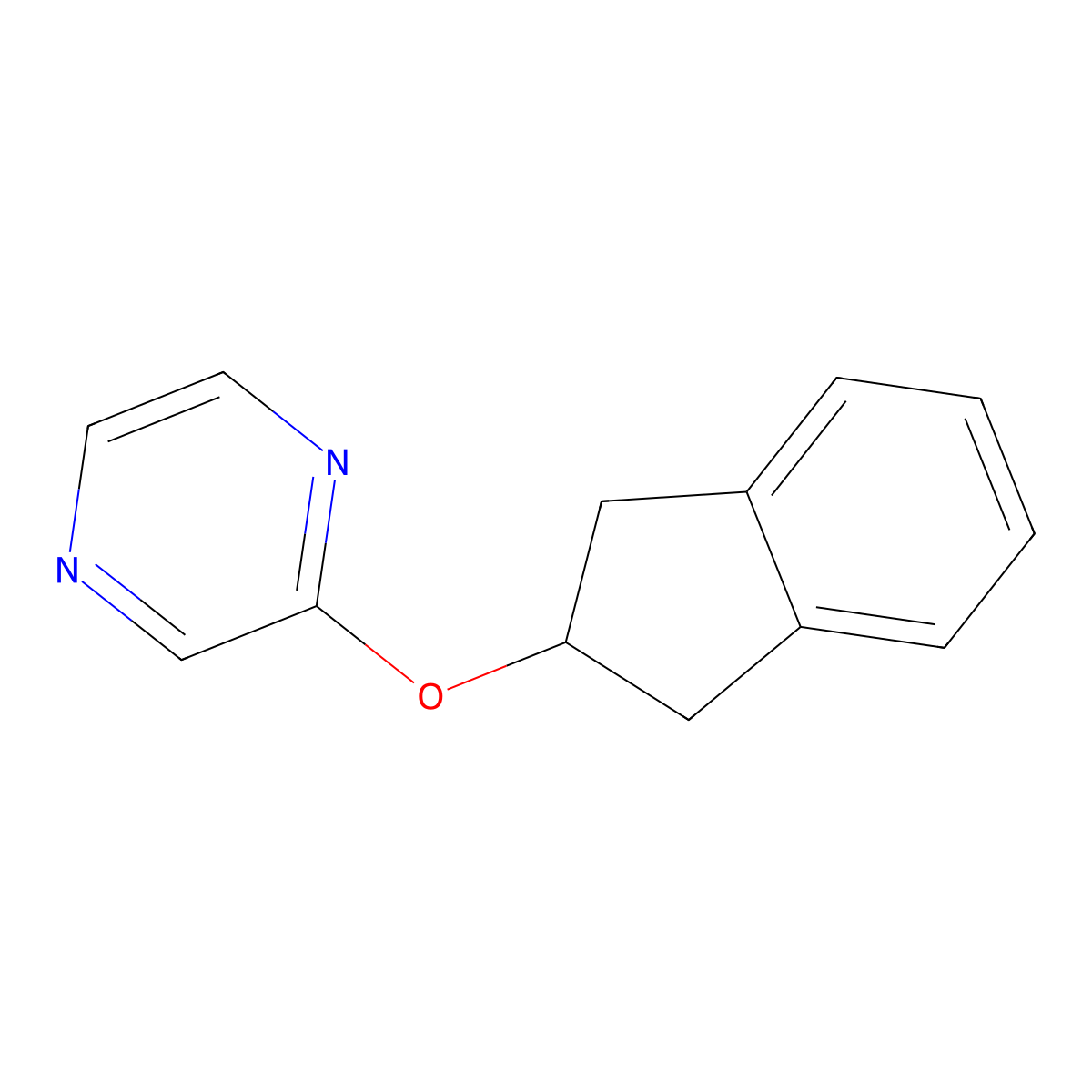 2-(2,3-dihydro-1H-inden-2-yloxy)pyrazine molecular structure, CAS 2178771-37-2
