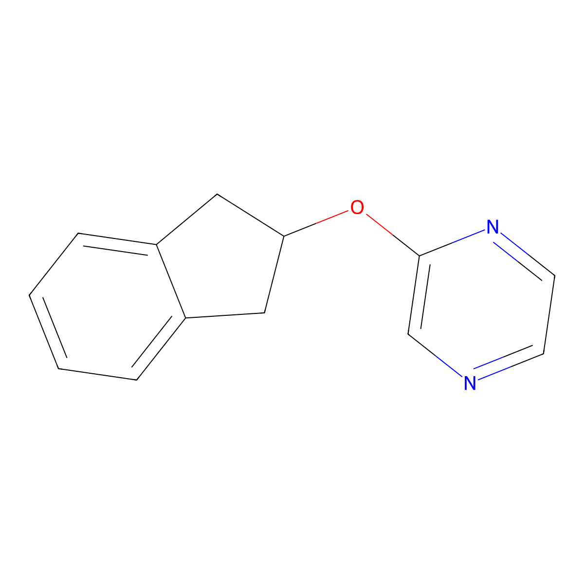 2-(2,3-dihydro-1H-inden-2-yloxy)pyrazine molecular structure, CAS 2178771-37-2