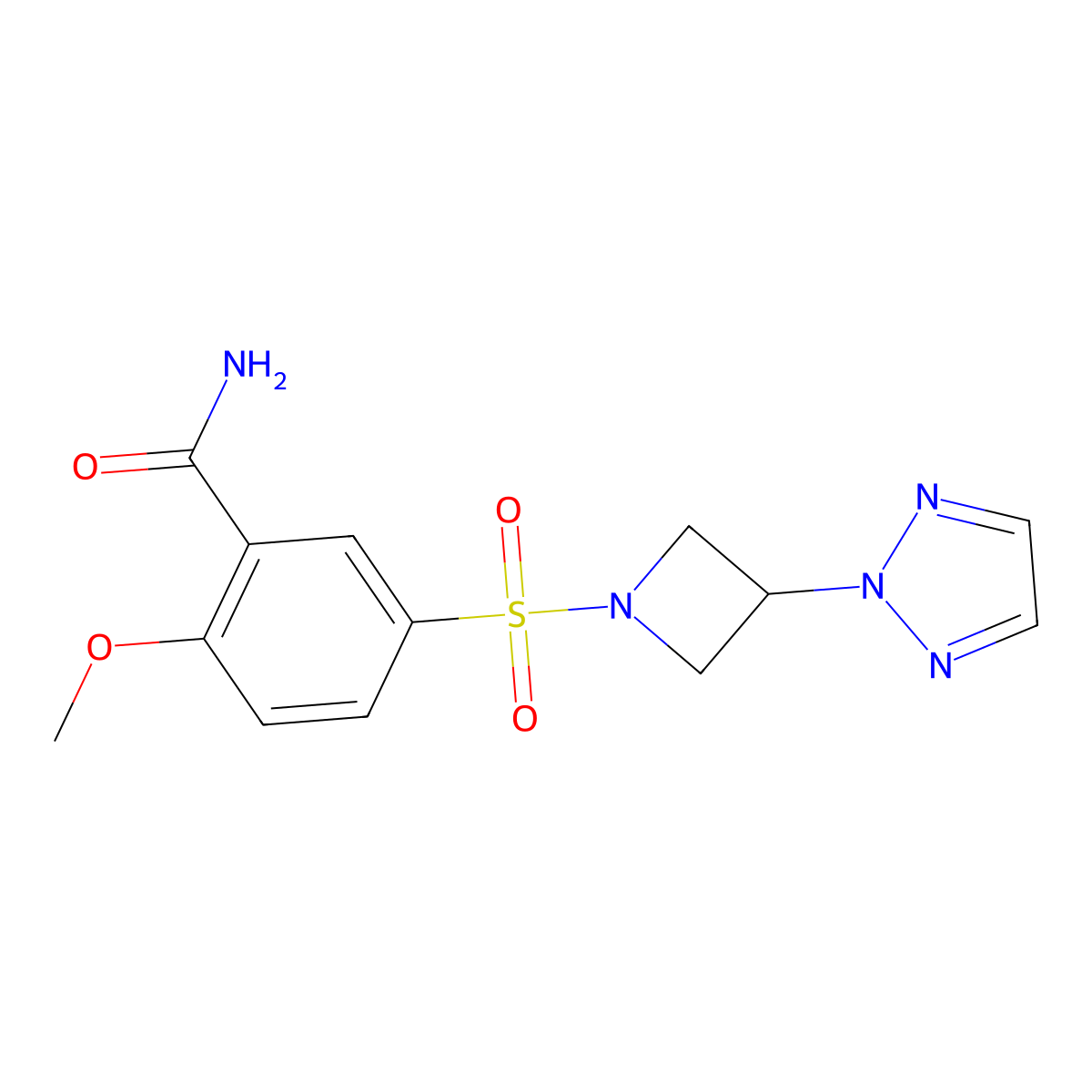 5-((3-(2H-1,2,3-triazol-2-yl)azetidin-1-yl)sulfonyl)-2-methoxybenzamide molecular structure, CAS 2178771-39-4