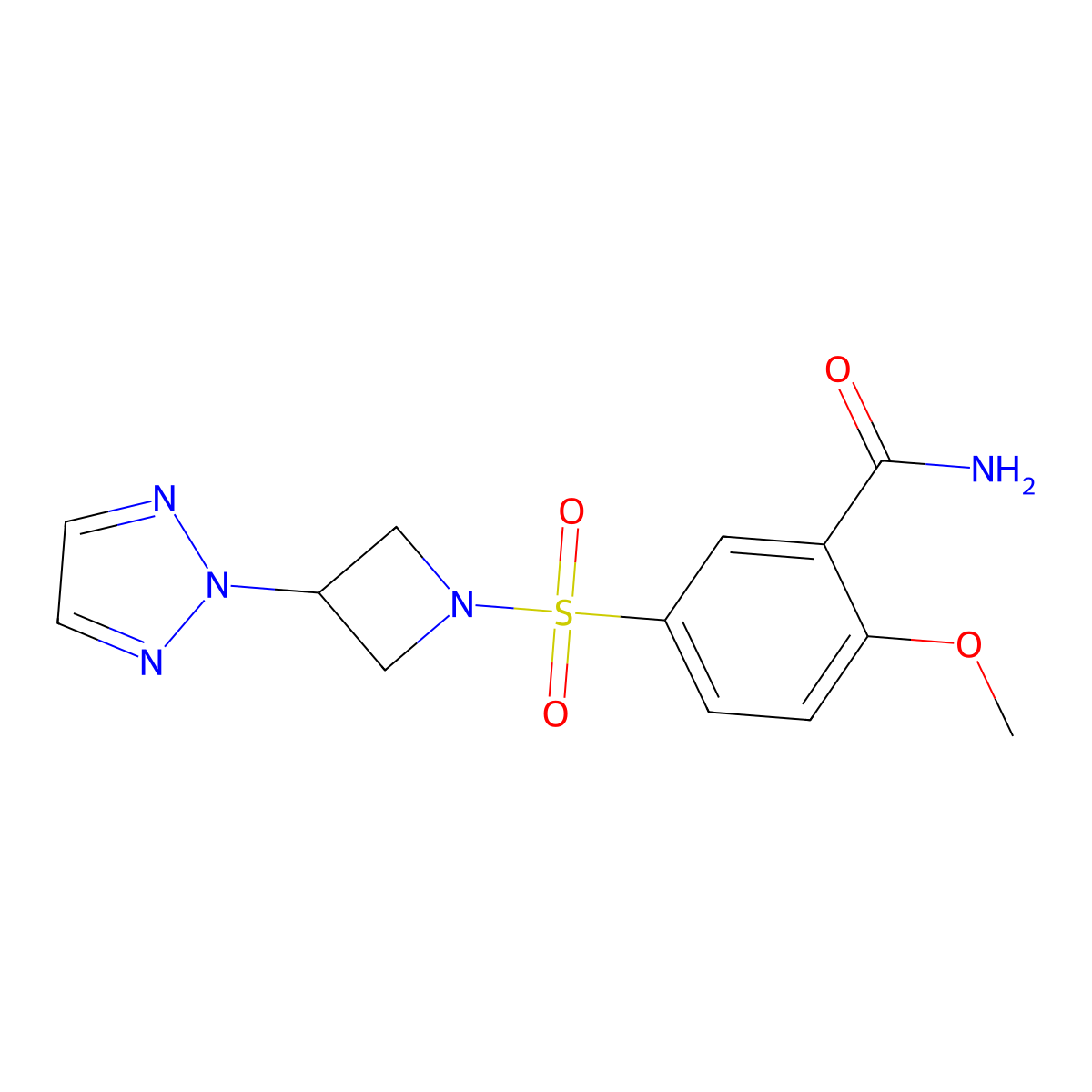 5-((3-(2H-1,2,3-triazol-2-yl)azetidin-1-yl)sulfonyl)-2-methoxybenzamide molecular structure, CAS 2178771-39-4