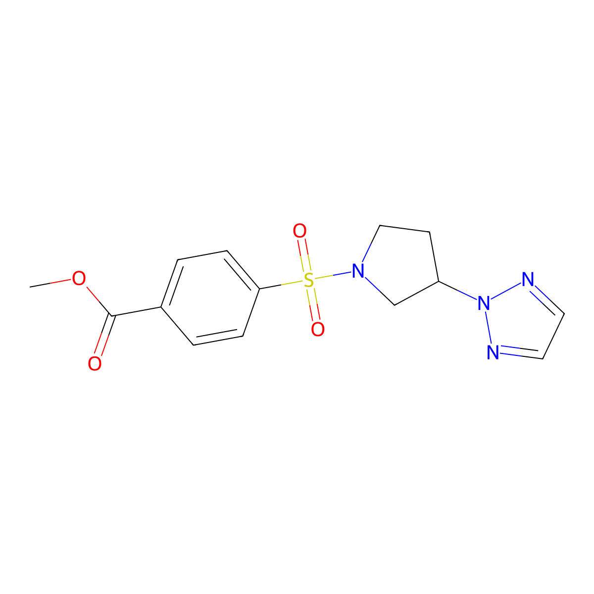 methyl 4-{[3-(2H-1,2,3-triazol-2-yl)pyrrolidin-1-yl]sulfonyl}benzoate molecular structure, CAS 2178771-56-5