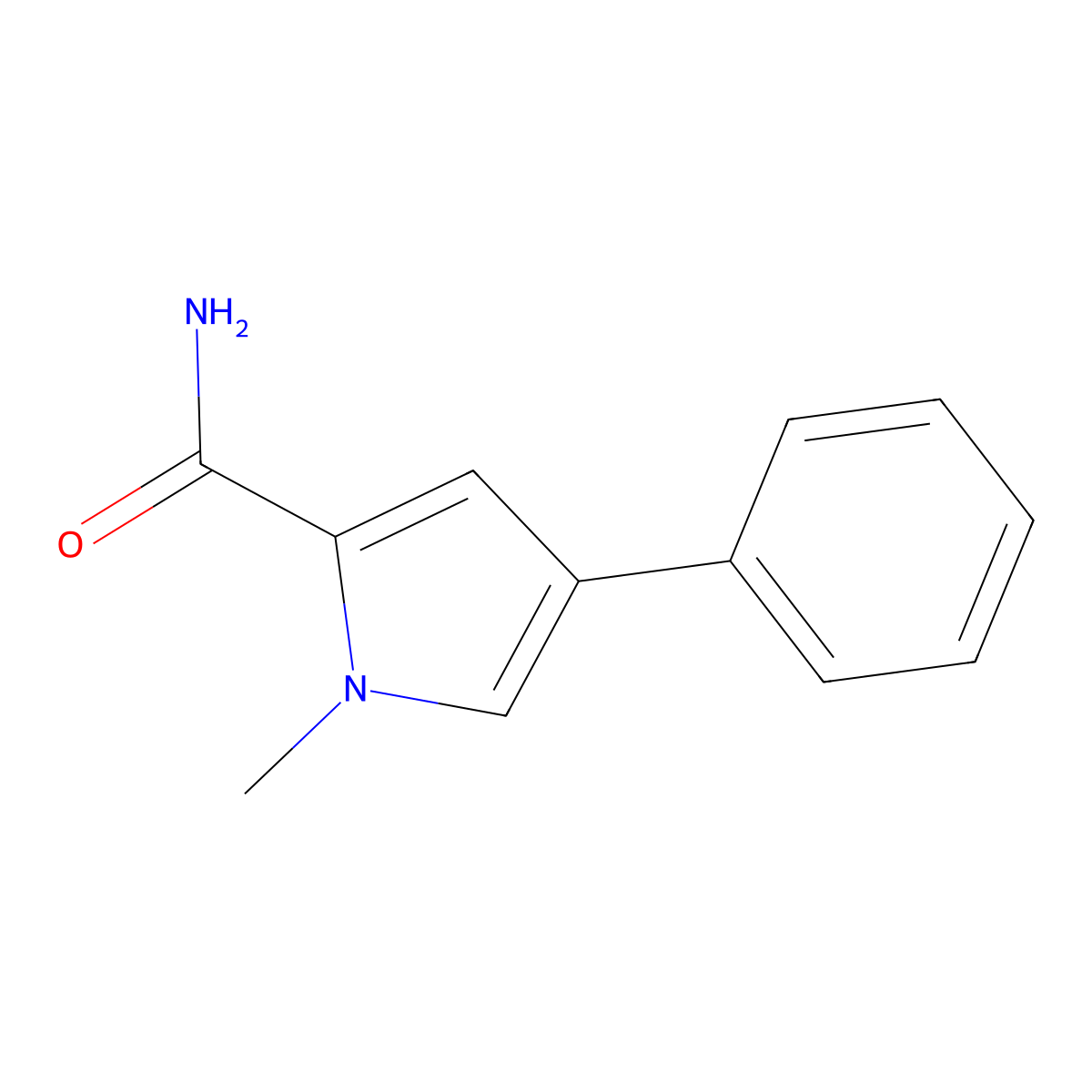 1-methyl-4-phenyl-1H-pyrrole-2-carboxamide molecular structure, CAS 2178771-60-1