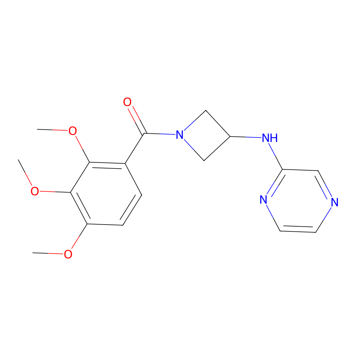 N-[1-(2,3,4-trimethoxybenzoyl)azetidin-3-yl]pyrazin-2-amine molecular structure, CAS 2178771-62-3