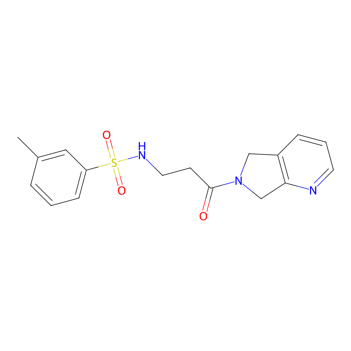 3-methyl-N-(3-oxo-3-(5H-pyrrolo[3,4-b]pyridin-6(7H)-yl)propyl)benzenesulfonamide molecular structure, CAS 2178771-92-9
