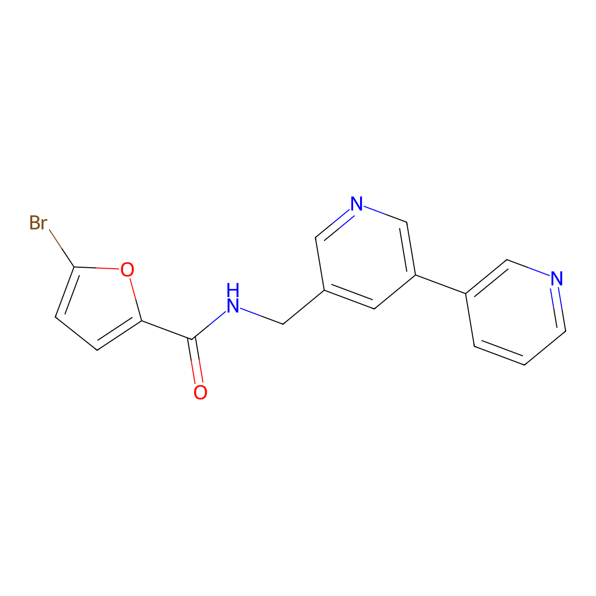N-([3,3'-bipyridin]-5-ylmethyl)-5-bromofuran-2-carboxamide molecular structure, CAS 2178771-94-1