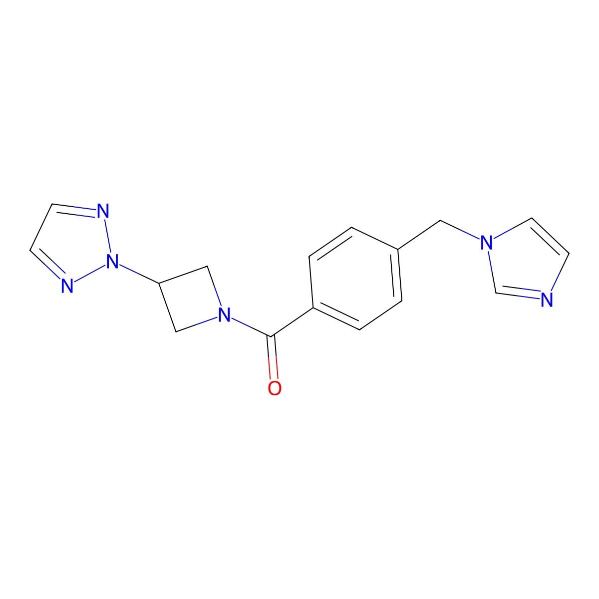 2-(1-{4-[(1H-imidazol-1-yl)methyl]benzoyl}azetidin-3-yl)-2H-1,2,3-triazole molecular structure, CAS 2178772-15-9