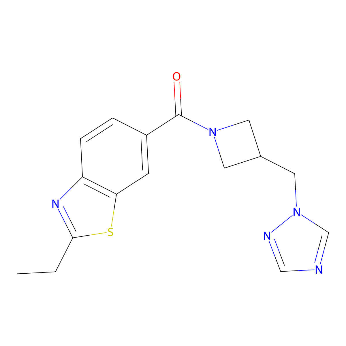 (3-((1H-1,2,4-triazol-1-yl)methyl)azetidin-1-yl)(2-ethylbenzo[d]thiazol-6-yl)methanone molecular structure, CAS 2178772-17-1