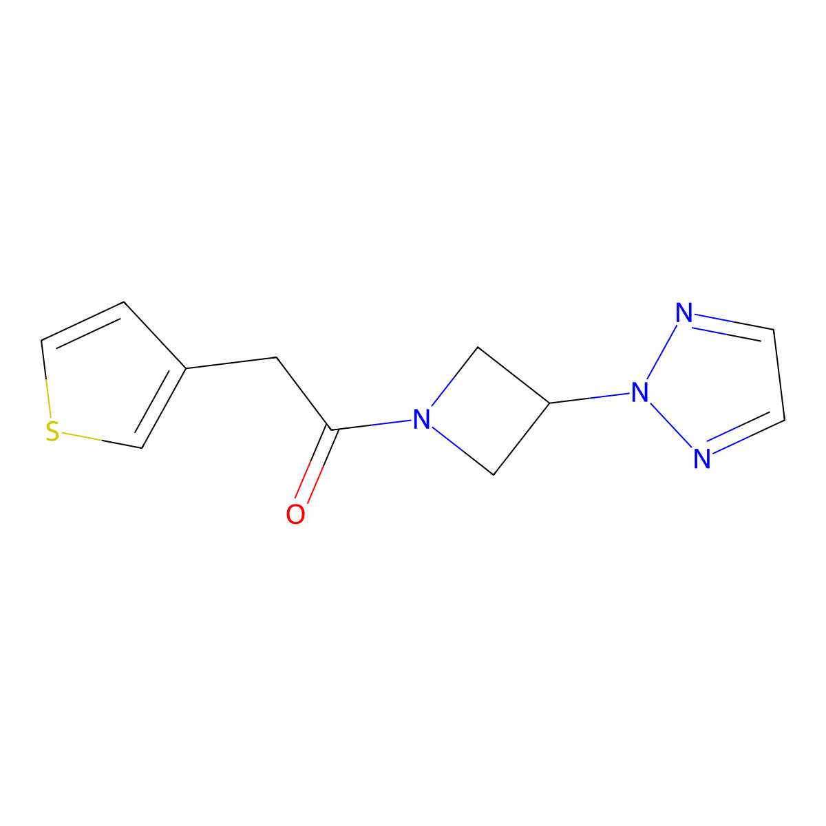 2-(thiophen-3-yl)-1-[3-(2H-1,2,3-triazol-2-yl)azetidin-1-yl]ethan-1-one molecular structure, CAS 2178773-49-2