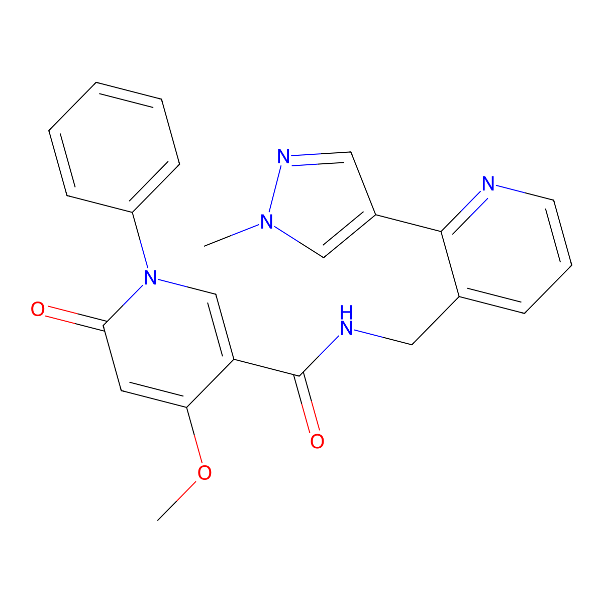 4-methoxy-N-{[2-(1-methyl-1H-pyrazol-4-yl)pyridin-3-yl]methyl}-6-oxo-1-phenyl-1,6-dihydropyridine-3-carboxamide molecular structure, CAS 2178773-68-5