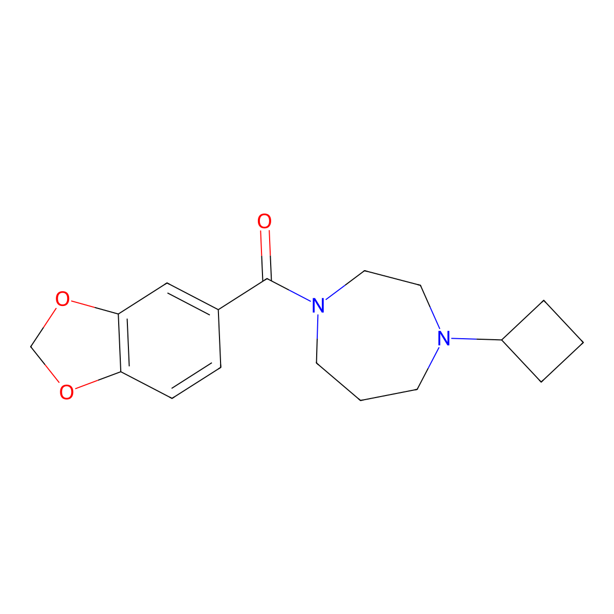 Benzo[d][1,3]dioxol-5-yl(4-cyclobutyl-1,4-diazepan-1-yl)methanone molecular structure, CAS 2178773-75-4