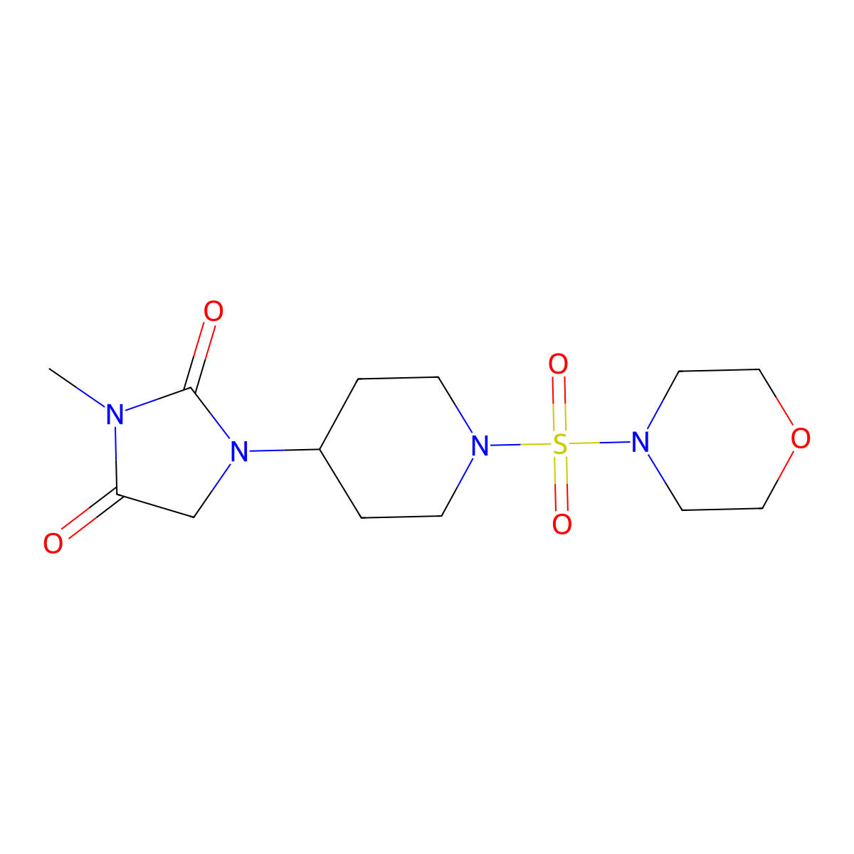 3-Methyl-1-(1-(morpholinosulfonyl)piperidin-4-yl)imidazolidine-2,4-dione molecular structure, CAS 2178773-94-7