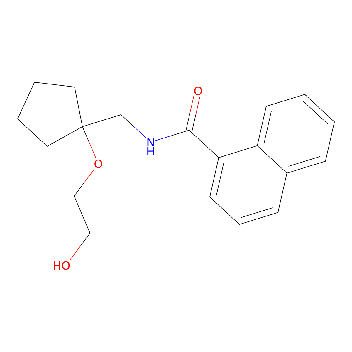 N-{[1-(2-hydroxyethoxy)cyclopentyl]methyl}naphthalene-1-carboxamide molecular structure, CAS 2178773-96-9
