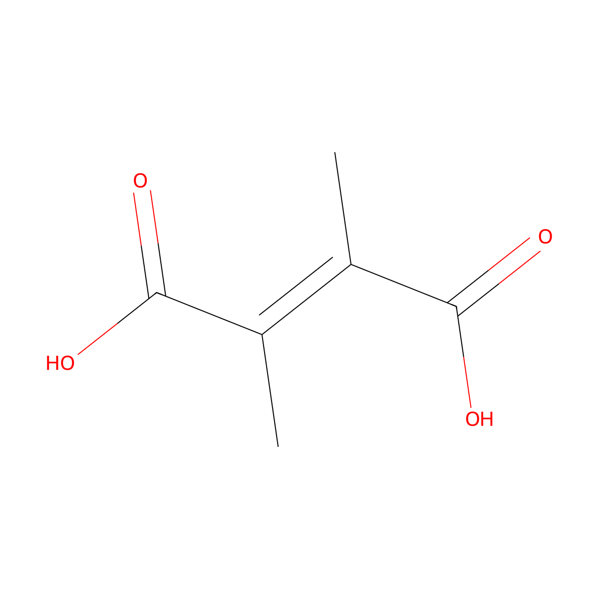 2,3-Dimethylfumaric acid molecular structure, CAS 21788-49-8