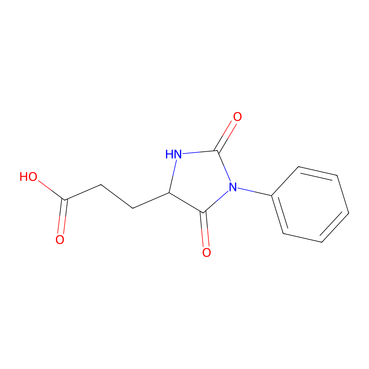 3-(2,5-Dioxo-1-phenylimidazolidin-4-yl)propanoic acid molecular structure, CAS 2179-05-7