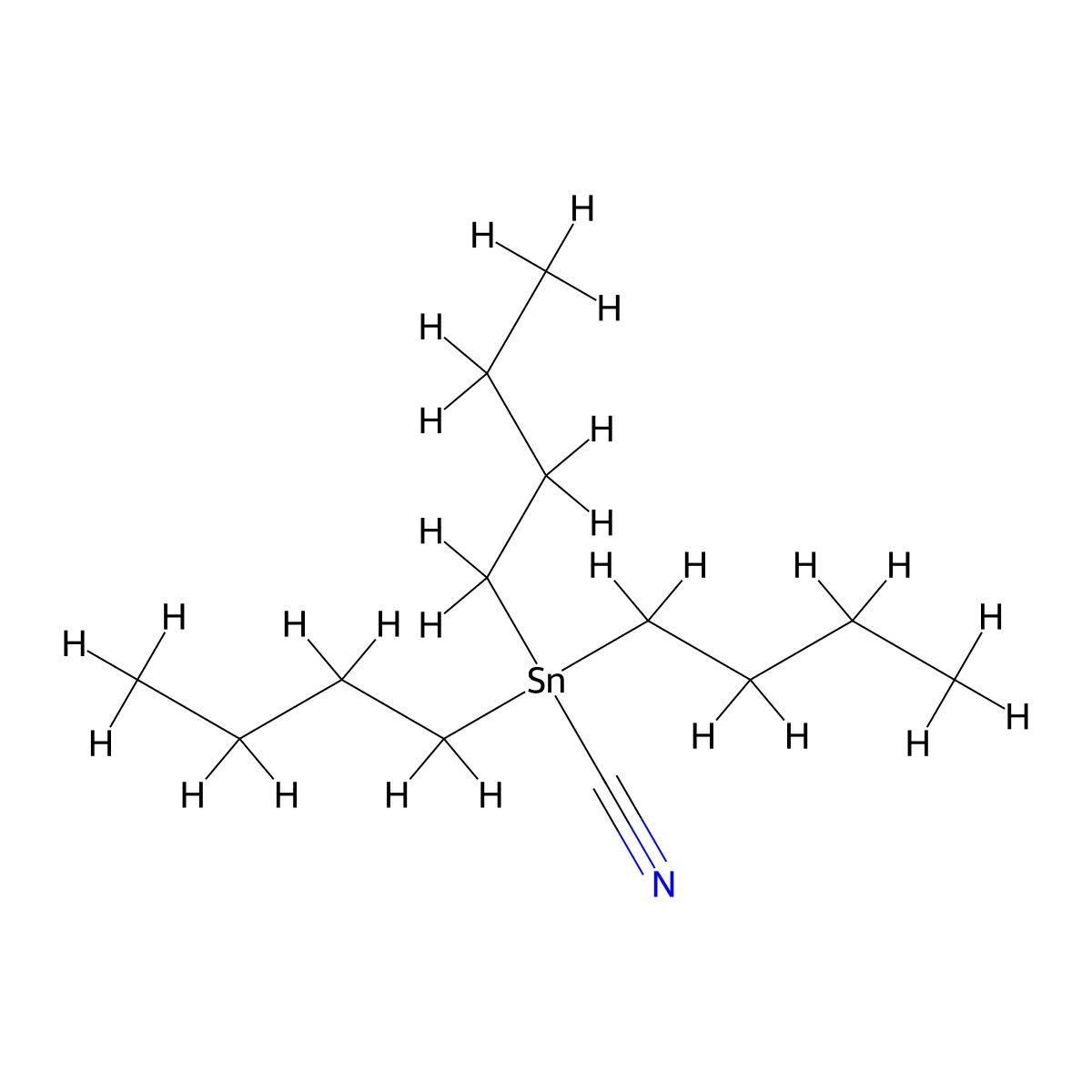 Stannanecarbonitrile, tributyl- molecular structure, CAS 2179-92-2