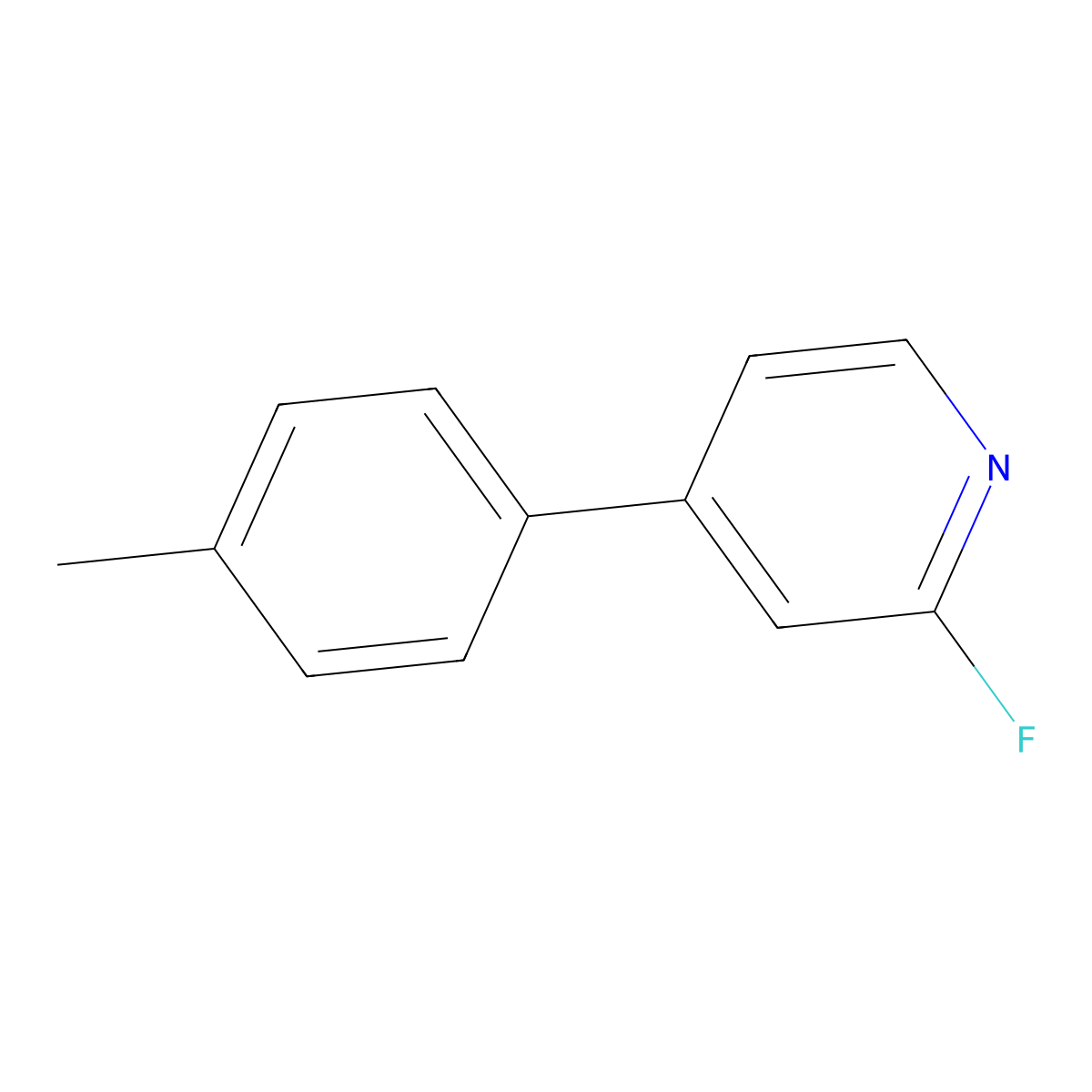 2-Fluoro-4-(4-methylphenyl)-pyridine molecular structure, CAS 2179038-23-2