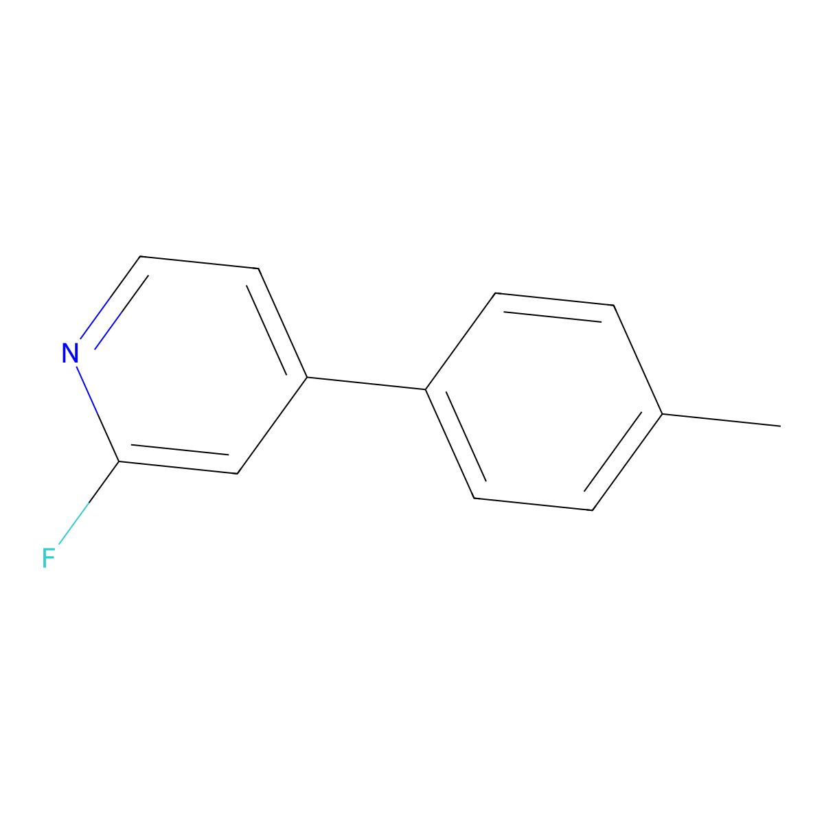 2-Fluoro-4-(4-methylphenyl)-pyridine molecular structure, CAS 2179038-23-2