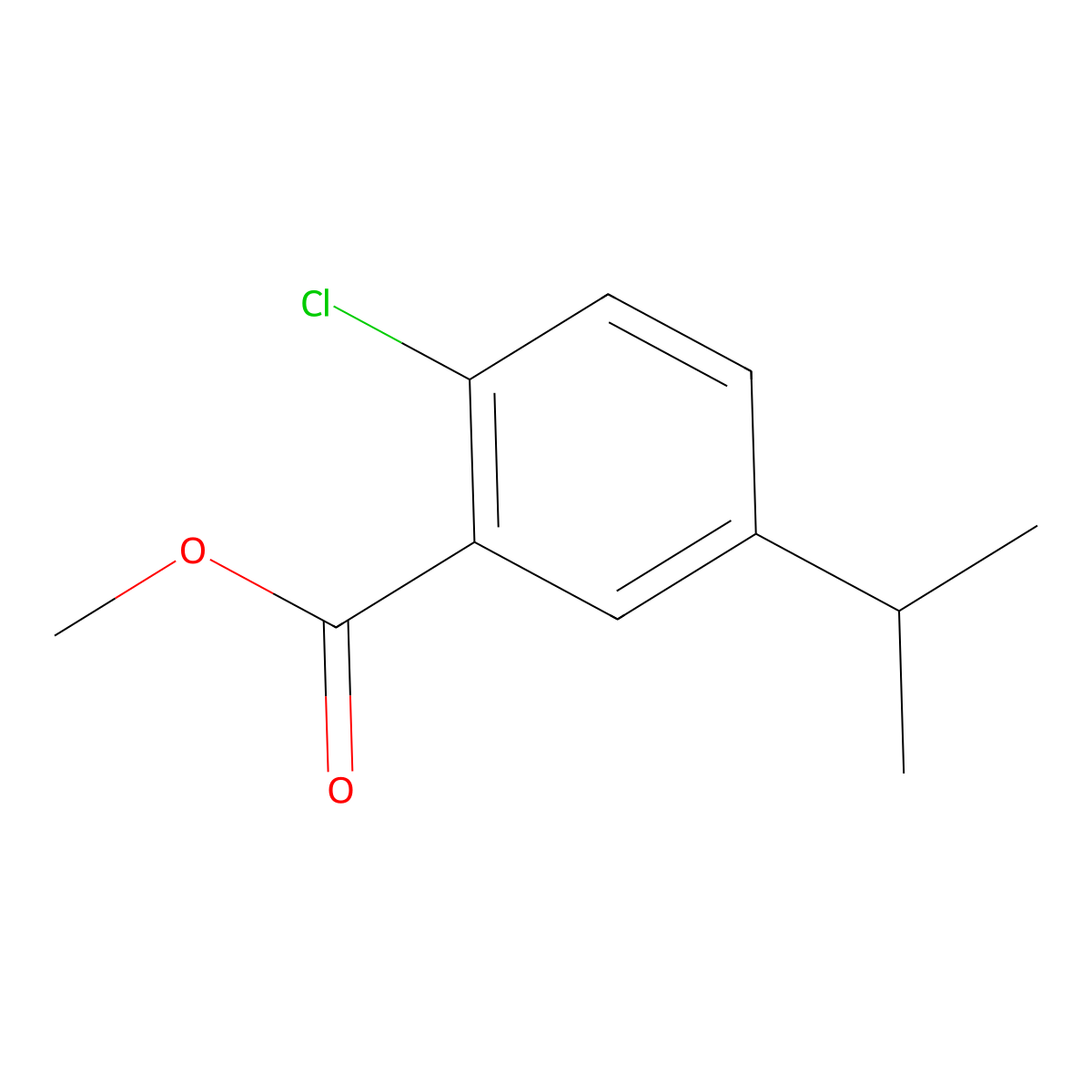 Methyl 2-chloro-5-isopropylbenzoate molecular structure, CAS 2179038-25-4