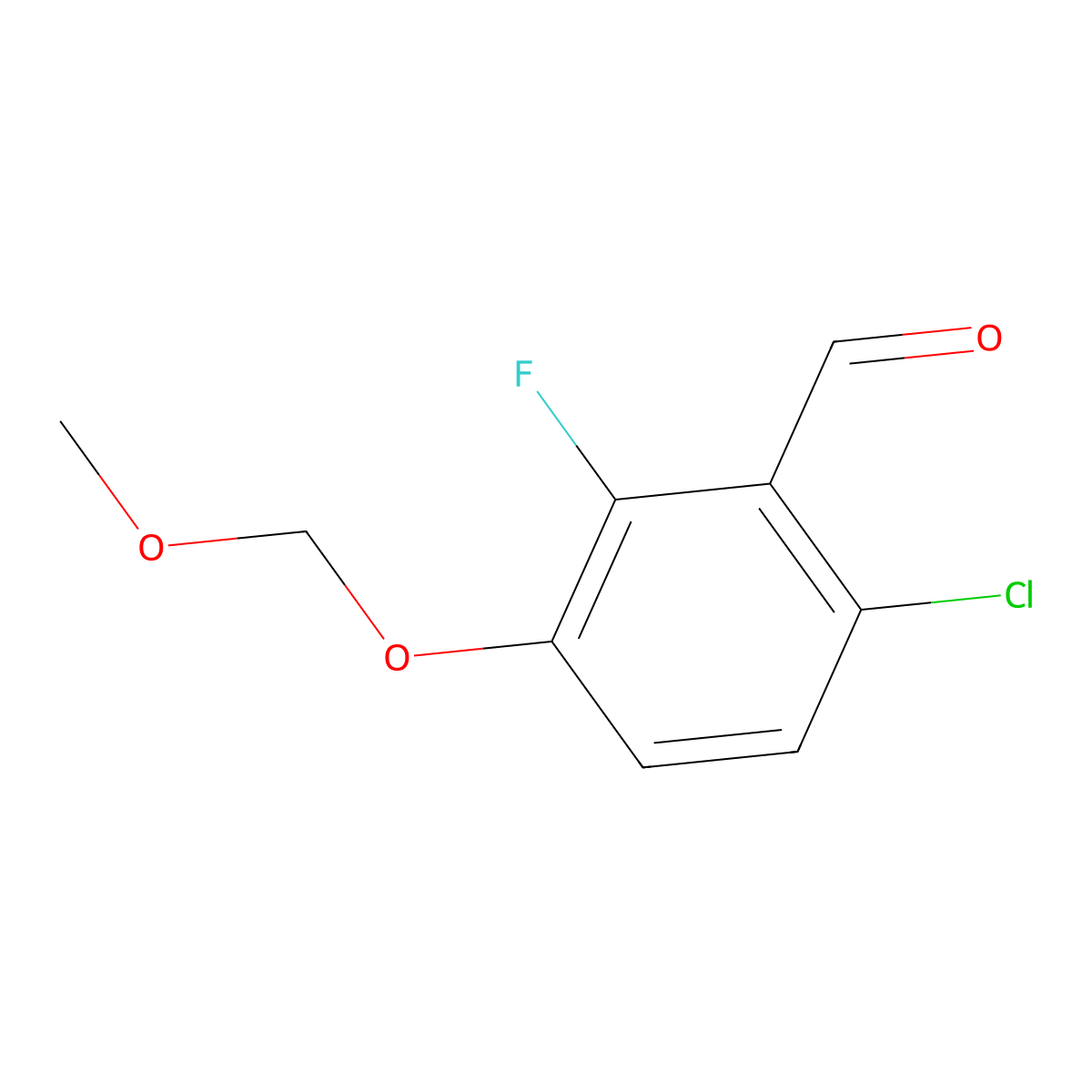 6-Chloro-2-fluoro-3-(methoxymethoxy)benzaldehyde molecular structure, CAS 2179038-26-5