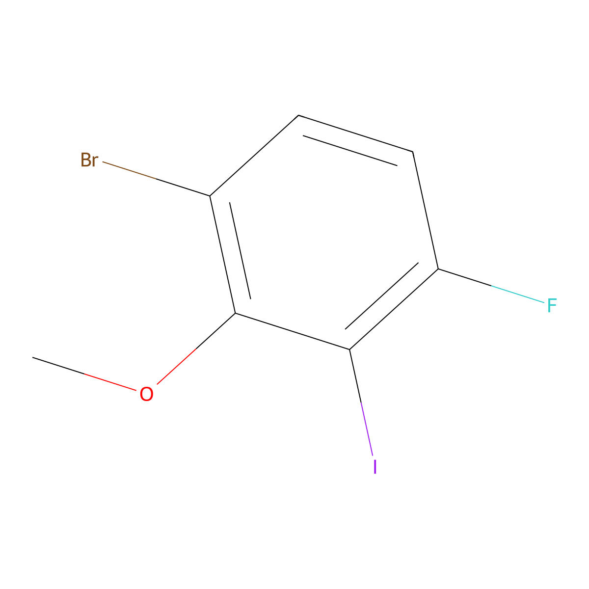 2-Bromo-5-fluoro-6-iodoanisole molecular structure, CAS 2179038-32-3