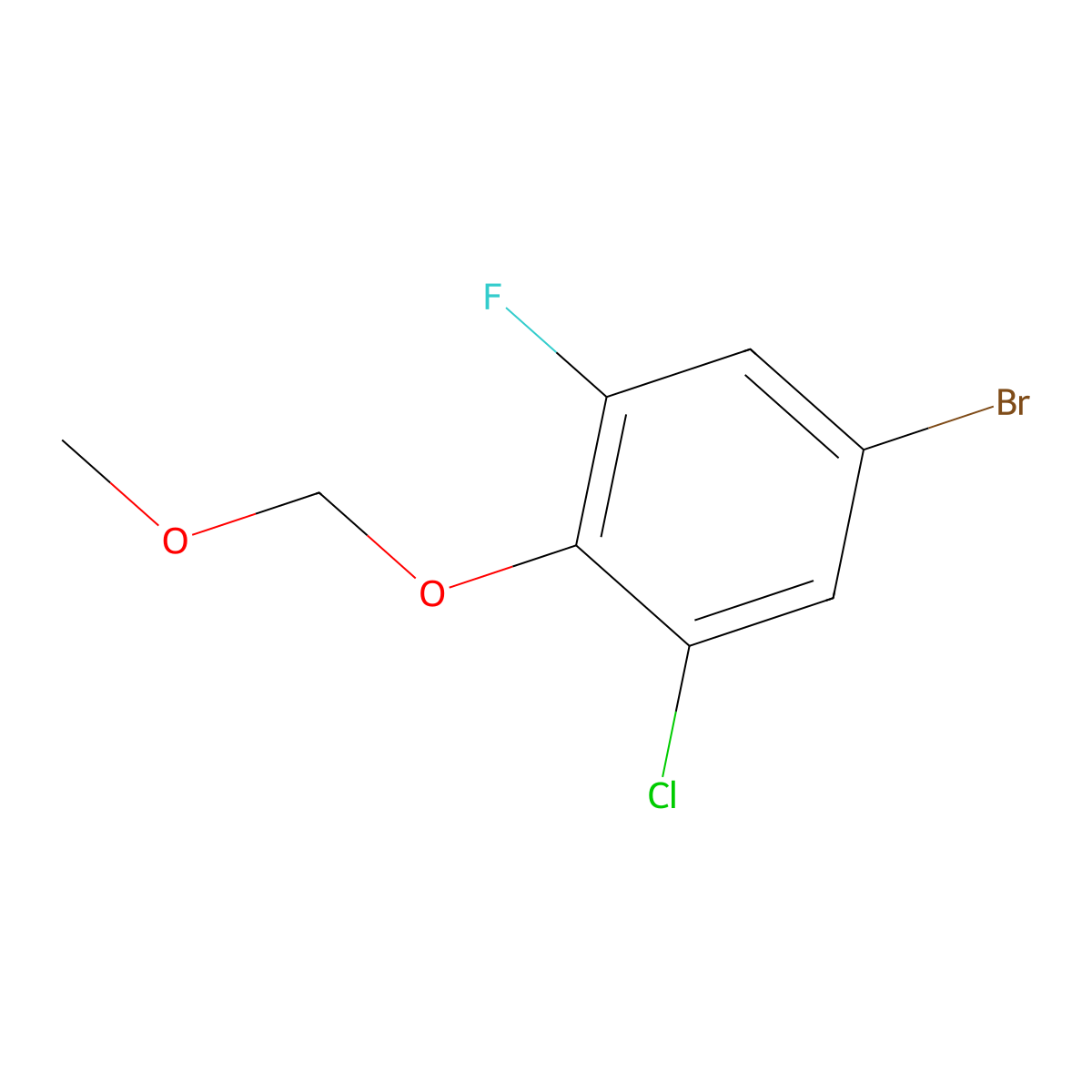 1-Bromo-3-chloro-5-fluoro-4-(methoxymethoxy)benzene molecular structure, CAS 2179038-36-7