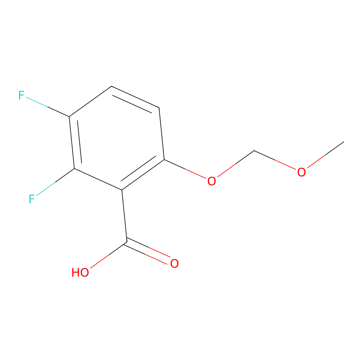 2,3-Difluoro-6-(methoxymethoxy)benzoic acid molecular structure, CAS 2179038-37-8