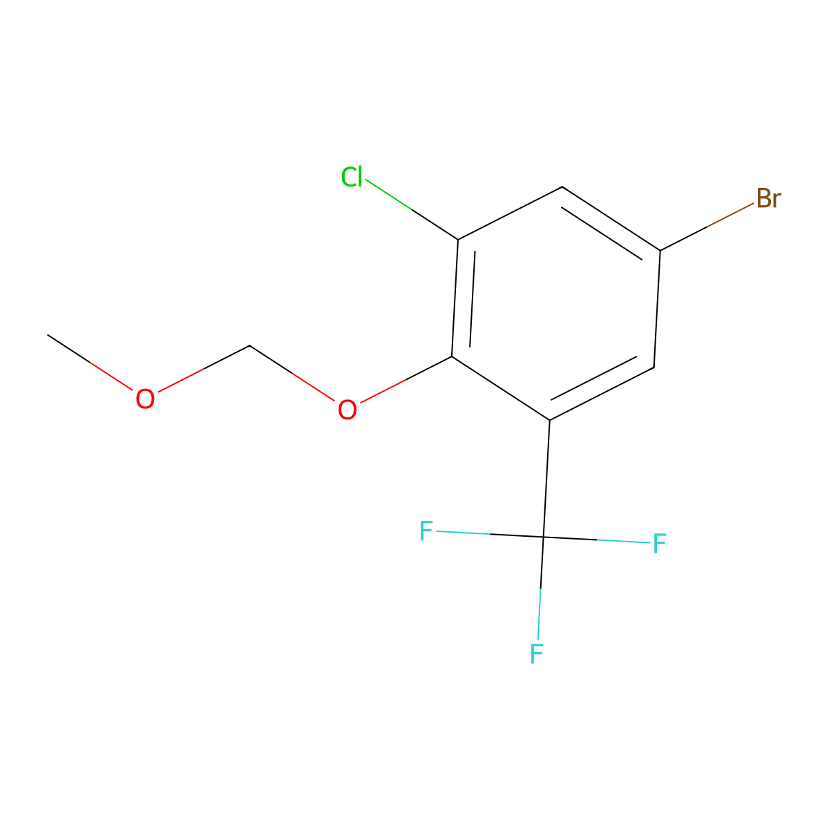 5-Bromo-3-chloro-2-(methoxymethoxy)benzotrifluoride molecular structure, CAS 2179038-38-9