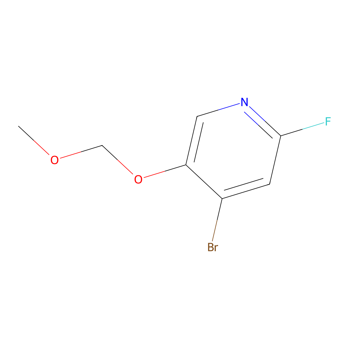 4-Bromo-2-fluoro-5-(methoxymethoxy)pyridine molecular structure, CAS 2179038-40-3