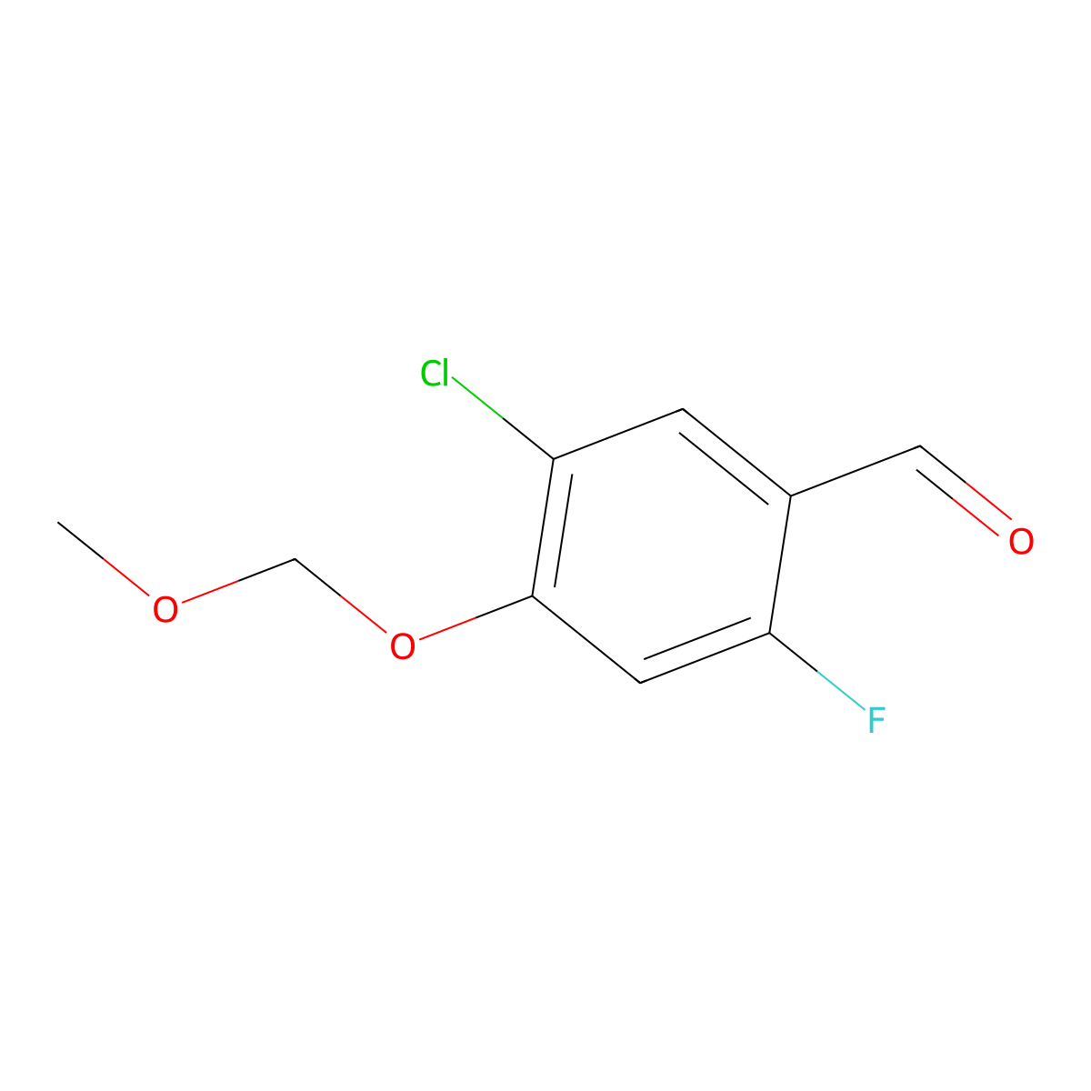 5-Chloro-2-fluoro-4-(methoxymethoxy)benzaldehyde molecular structure, CAS 2179038-42-5