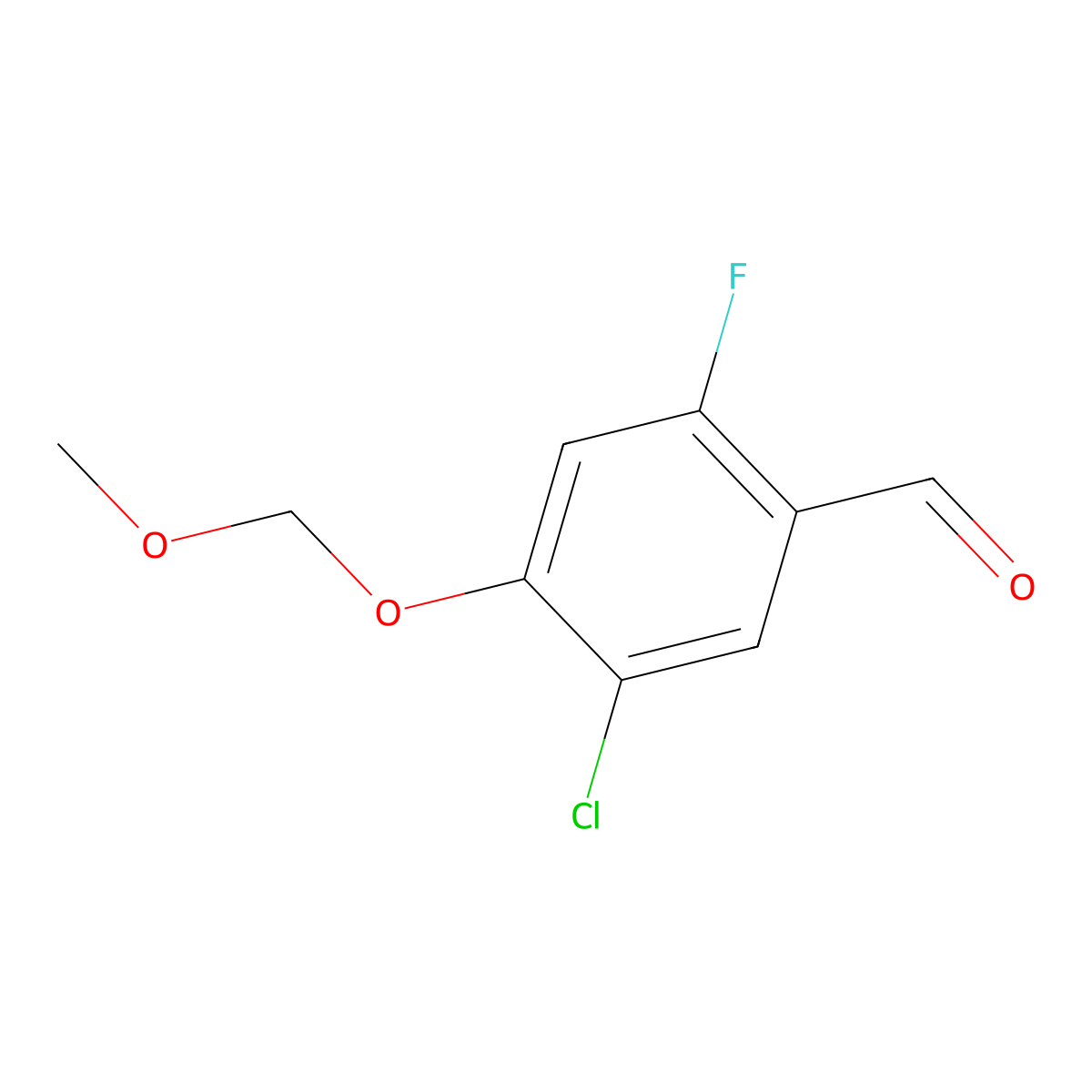 5-Chloro-2-fluoro-4-(methoxymethoxy)benzaldehyde molecular structure, CAS 2179038-42-5
