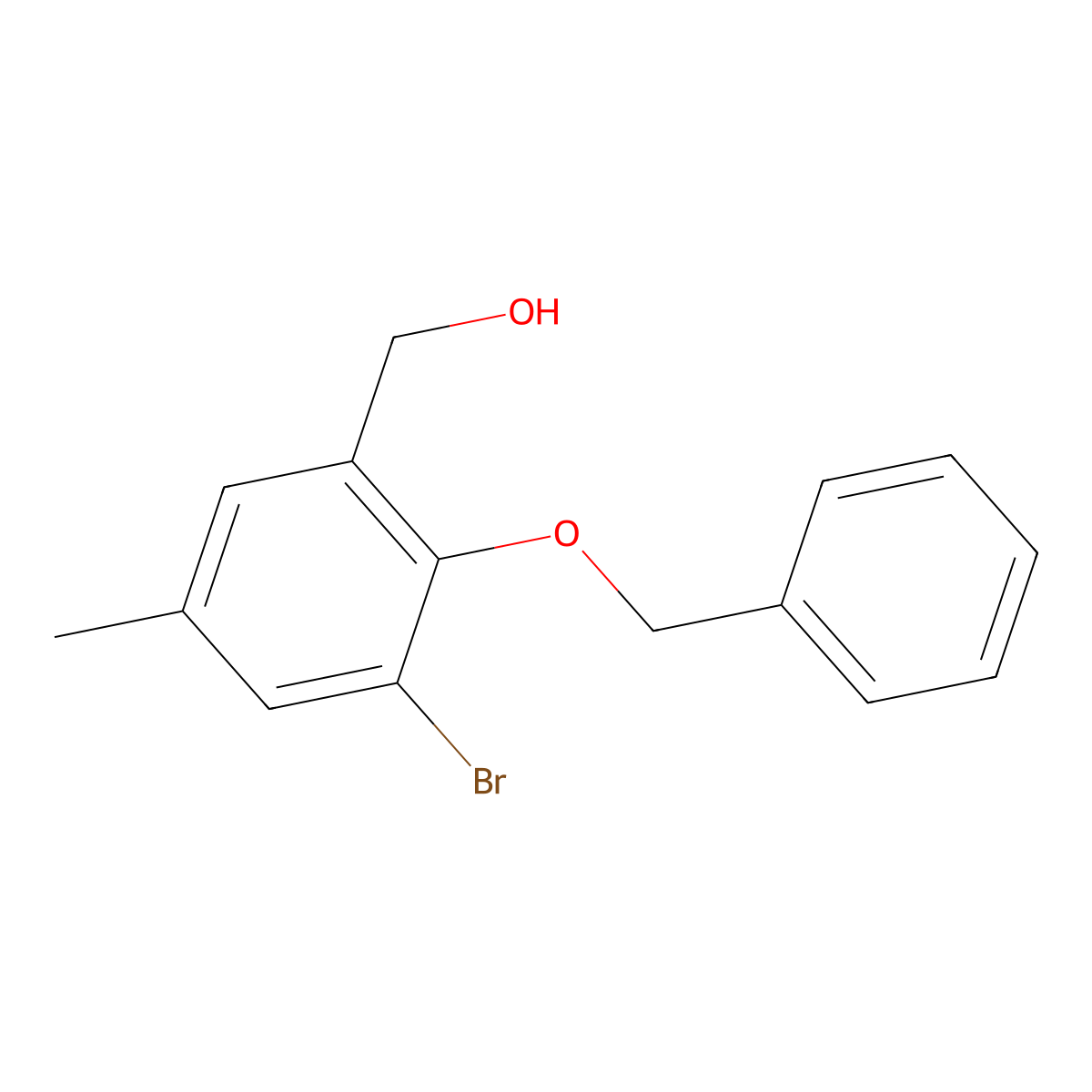 (2-Benzyloxy-3-bromo-5-methyl-phenyl)-methanol molecular structure, CAS 2179038-44-7