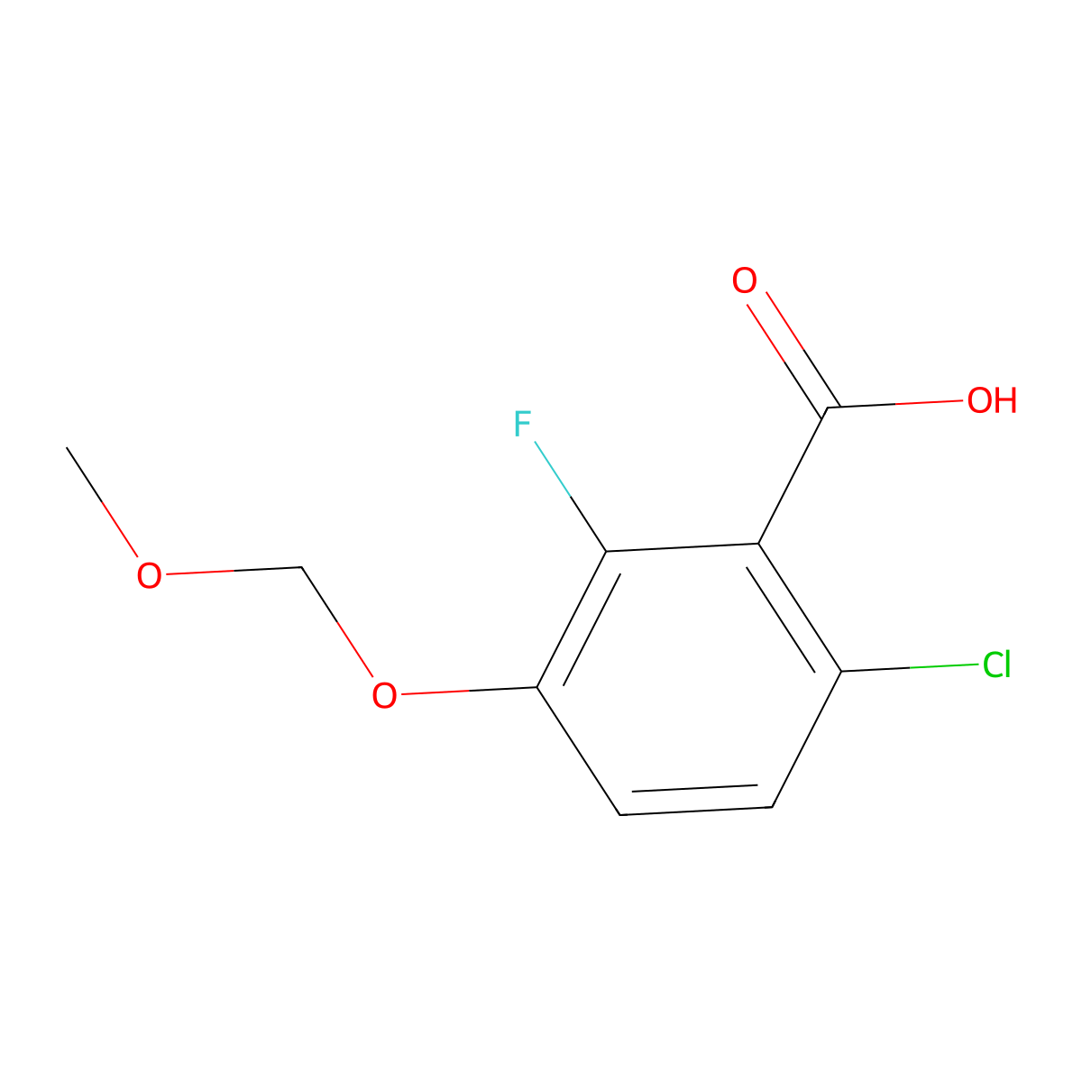 6-Chloro-2-fluoro-3-(methoxymethoxy)benzoic acid molecular structure, CAS 2179038-47-0
