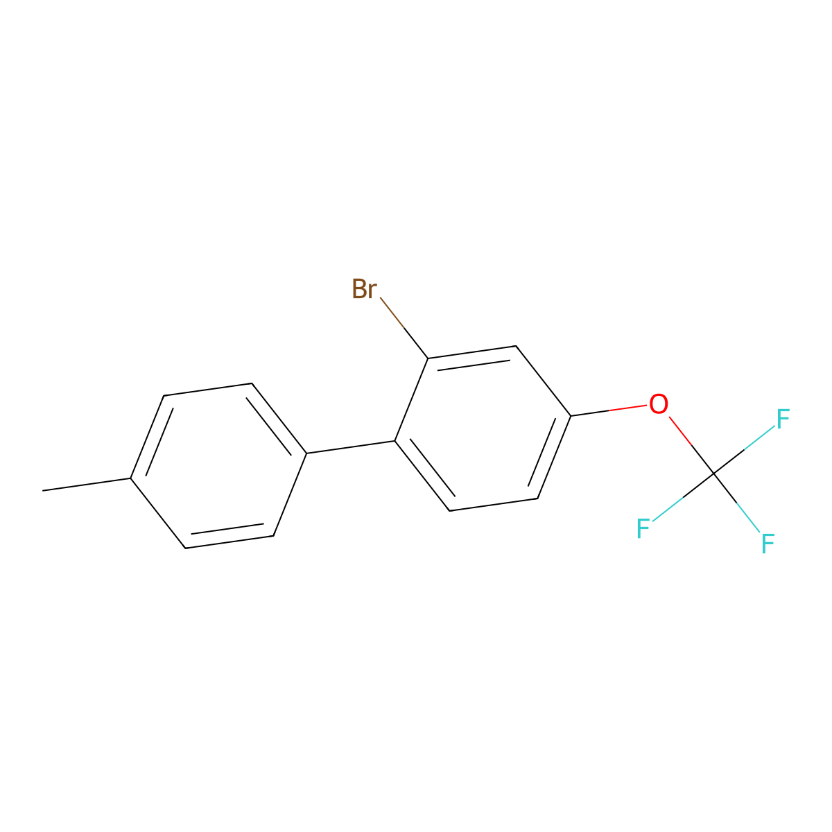 2'-Bromo-4-methyl-4'-(trifluoromethoxy)-1,1'-biphenyl molecular structure, CAS 2179038-48-1