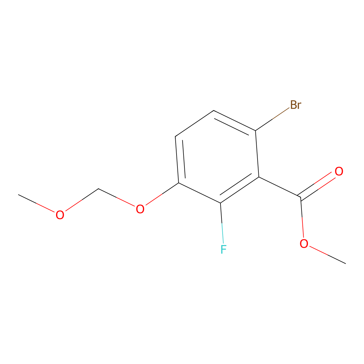 6-Bromo-2-fluoro-3-(methoxymethoxy)benzoic acid methyl ester molecular structure, CAS 2179038-52-7