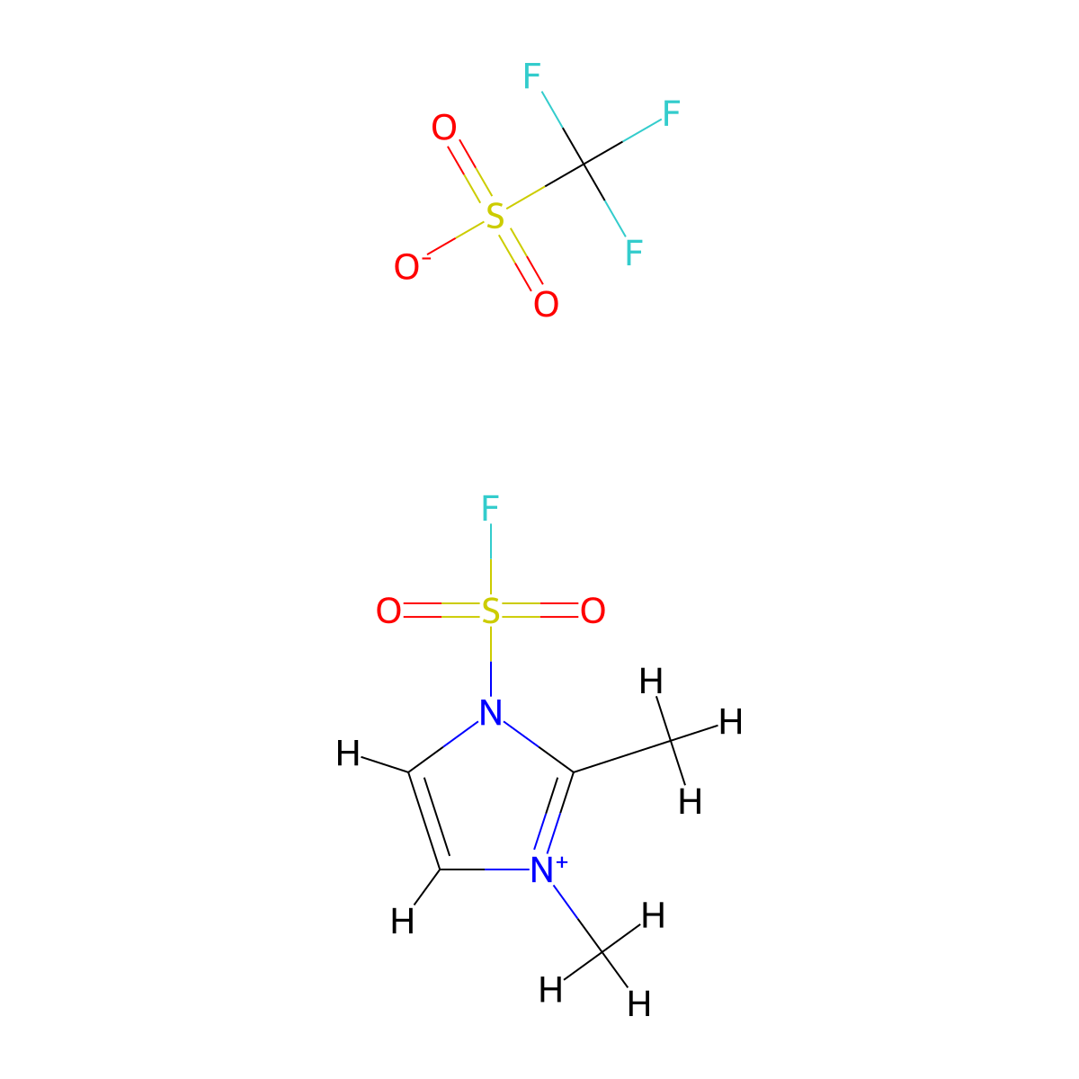 1-(fluorosulfonyl)-2,3-dimethyl-1H-imidazol-3-ium trifluoromethanesulfonate molecular structure, CAS 2179072-33-2