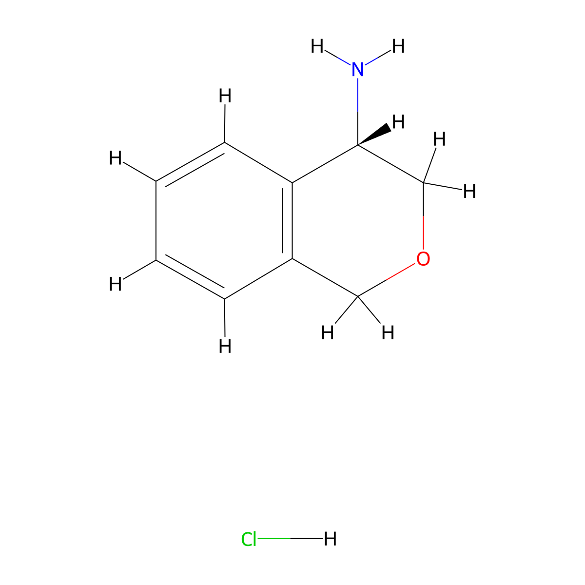 (4S)-3,4-dihydro-1H-2-benzopyran-4-amine hydrochloride molecular structure, CAS 2179087-16-0