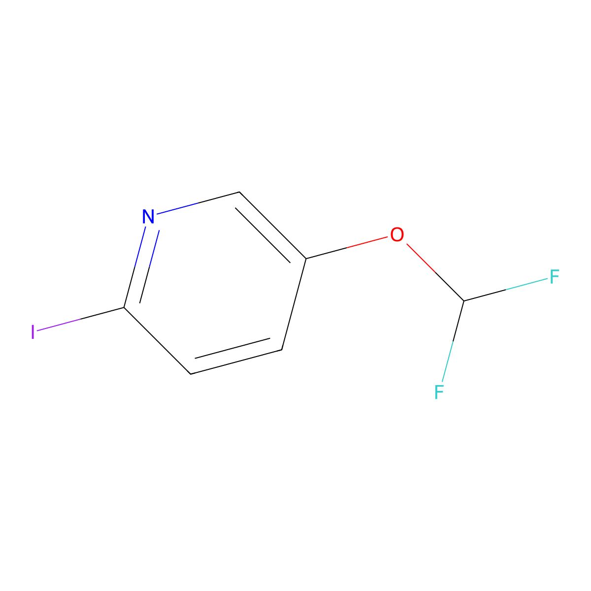 5-(Difluoromethoxy)-2-iodopyridine molecular structure, CAS 2179278-02-3