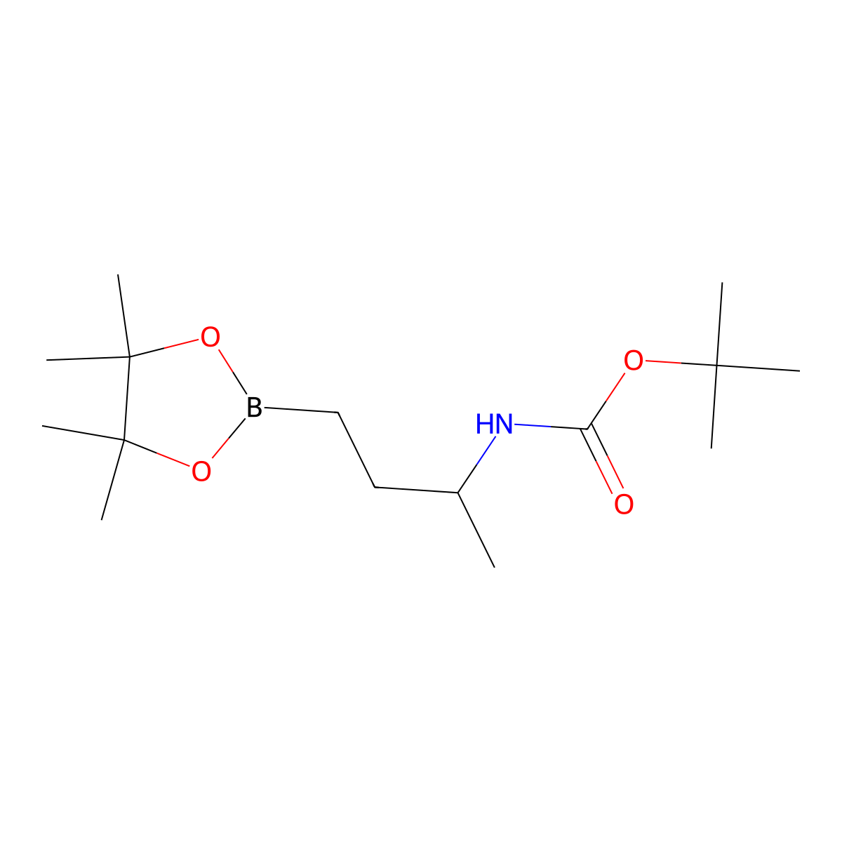 tert-butyl N-[4-(4,4,5,5-tetramethyl-1,3,2-dioxaborolan-2-yl)butan-2-yl]carbamate molecular structure, CAS 2179309-41-0